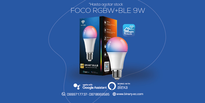 Foco Inteligente RGBW + BLE 9W App MagicHome Compatible con Asistentes de Voz